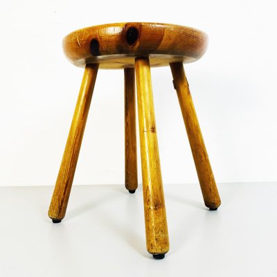 Mid-Century Italian Rustic Stool in Wood, 1960s-GDD-1249704