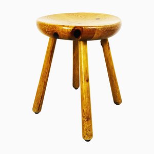 Mid-Century Italian Rustic Stool in Wood, 1960s-GDD-1249704