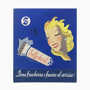 Mid-Century Italian Saffa Carton Toothpaste Advertising, 1950s-GDD-1096645