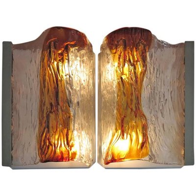 Mid-Century Italian Sconces by Toni Zuccheri for Mazzega, 1970s, Set of 2-MBH-1032190