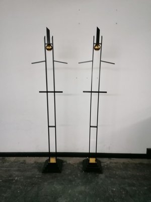 Mid-Century Italian Sculptures or Valet Stands in Metal and Brass, Set of 2-HZ-942226