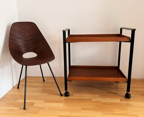 Mid-Century Italian Serving Bar Cart or Trolley with Teak Trays, 1960s-VNE-1311999