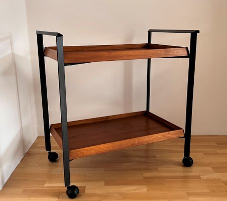 Mid-Century Italian Serving Bar Cart or Trolley with Teak Trays, 1960s-VNE-1311999