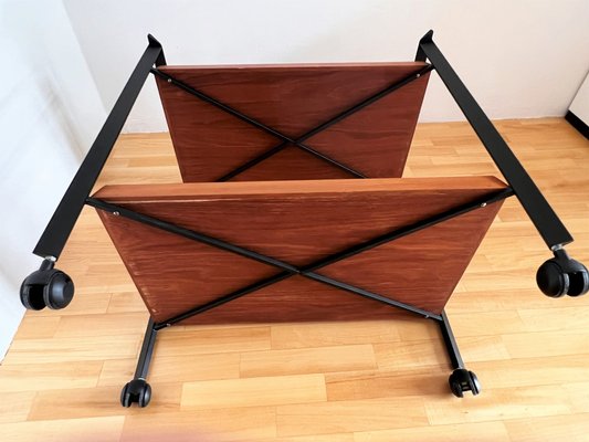 Mid-Century Italian Serving Bar Cart or Trolley with Teak Trays, 1960s-VNE-1311999