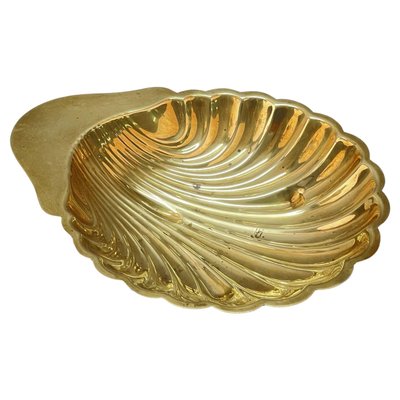 Mid-Century Italian Shell-Shaped Brass Bowl by Renzo Cassetti, 1960s-JDR-1779820