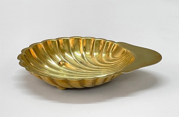 Mid-Century Italian Shell-Shaped Brass Bowl by Renzo Cassetti, 1960s-JDR-1779820