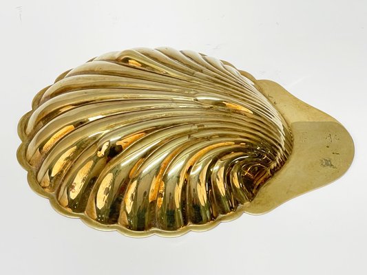 Mid-Century Italian Shell-Shaped Brass Bowl by Renzo Cassetti, 1960s-JDR-1779820