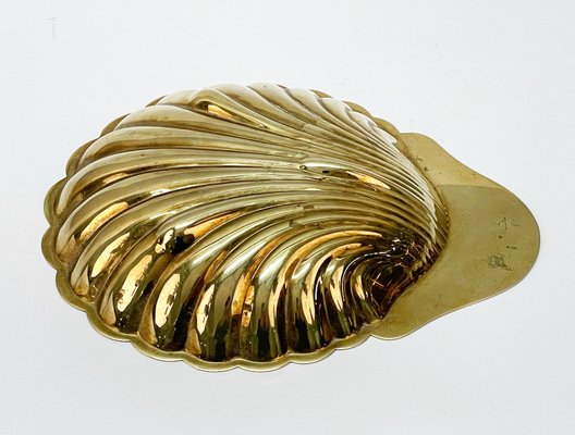 Mid-Century Italian Shell-Shaped Brass Bowl by Renzo Cassetti, 1960s-JDR-1779820