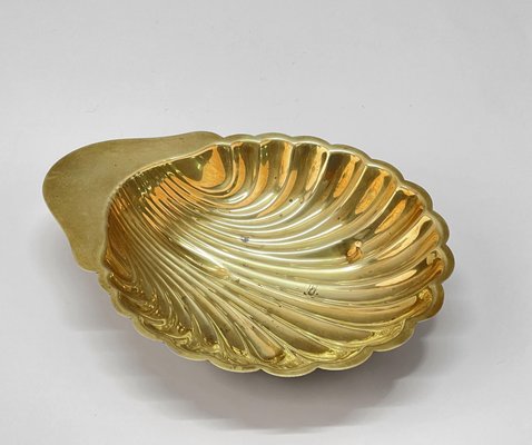 Mid-Century Italian Shell-Shaped Brass Bowl by Renzo Cassetti, 1960s-JDR-1779820