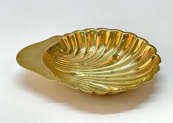 Mid-Century Italian Shell-Shaped Brass Bowl by Renzo Cassetti, 1960s-JDR-1779820