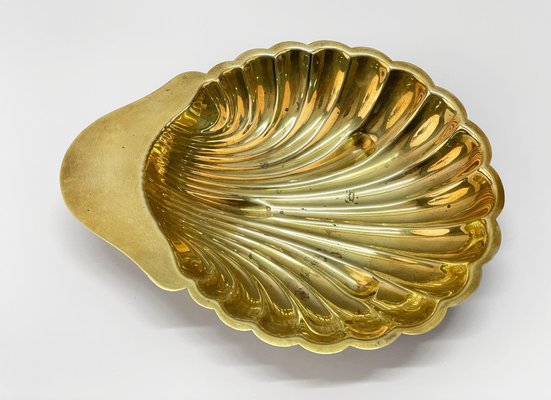 Mid-Century Italian Shell-Shaped Brass Bowl by Renzo Cassetti, 1960s-JDR-1779820