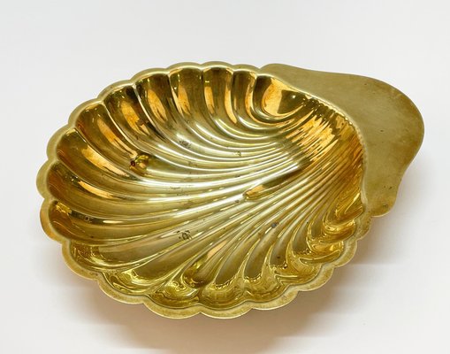 Mid-Century Italian Shell-Shaped Brass Bowl by Renzo Cassetti, 1960s-JDR-1779820