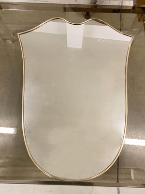 Mid-Century Italian Shield Shaped Brass Mirror by Gio Ponti, 1961-JDR-1126169