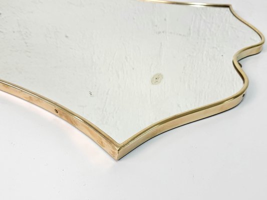 Mid-Century Italian Shield Shaped Brass Mirror by Gio Ponti, 1961-JDR-1126169