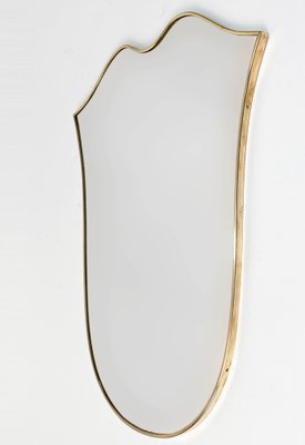 Mid-Century Italian Shield Shaped Brass Mirror by Gio Ponti, 1961-JDR-1126169