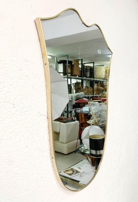 Mid-Century Italian Shield Shaped Brass Mirror by Gio Ponti, 1961-JDR-1126169