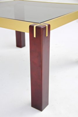 Mid-Century Italian Side Table with Brass Bars and Smoked Glass, 1960-TQA-1322077