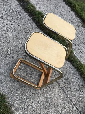 Mid-Century Italian Side Tables with Magazine Rack, 1950s Set of 2-OXJ-762396