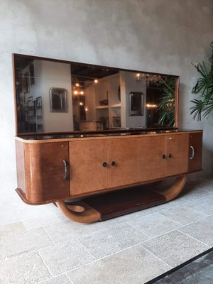 Mid-Century Italian Sideboard with Mirror attributed to Osvaldo Borsani, 1940s-TDA-1376463