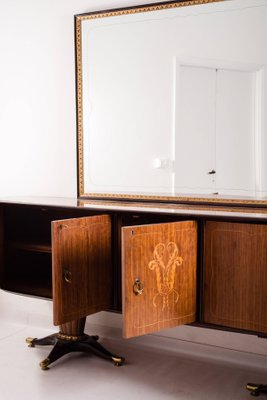 Mid-Century Italian Sideboard with Mirror Attributed to Paolo Buffa, 1950s, Set of 2-MBH-1032594