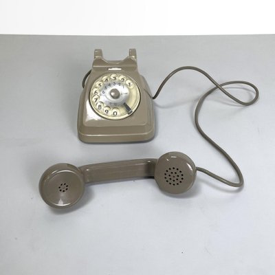 Mid-Century Italian Sip Telephone with Handset Holder Music Box from Siemens, 1960s, Set of 2-GDD-1783849