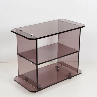 Mid-Century Italian Smoked Acrylic Glass Serving Trolley, 1980s-JDR-1125933