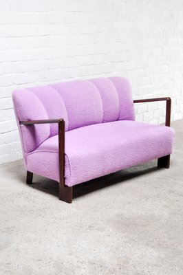 Mid-Century Italian Sofa in Purple Bouclé Wool, 1950s-WUY-1075303