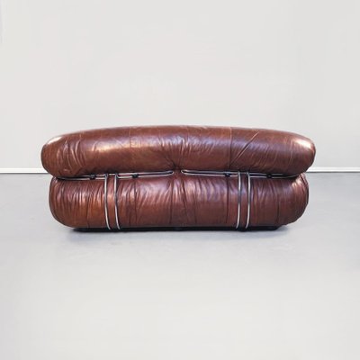 Mid-Century Italian Soriana Sofa in Brown Leather by Afra & Tobia Scarpa for Cassina, 1970-GDD-1214700