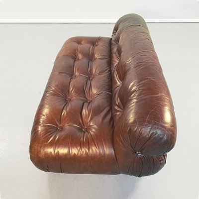 Mid-Century Italian Soriana Sofa in Brown Leather by Afra & Tobia Scarpa for Cassina, 1970-GDD-1214700