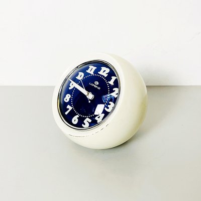 Mid-Century Italian Spherical White Plastic Clock Boule from Lorenz, 1960s-GDD-1251080