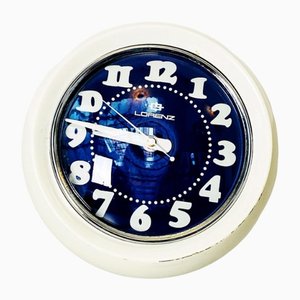 Mid-Century Italian Spherical White Plastic Clock Boule from Lorenz, 1960s-GDD-1251080