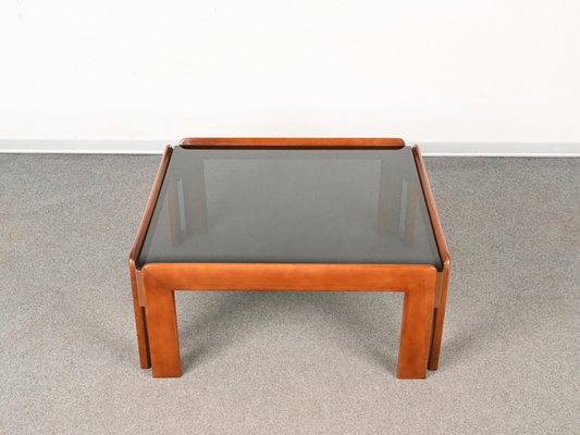 Mid-Century Italian Square Wood Coffee Table by Afra & Tobia Scarpa, 1960s-JDR-1284775