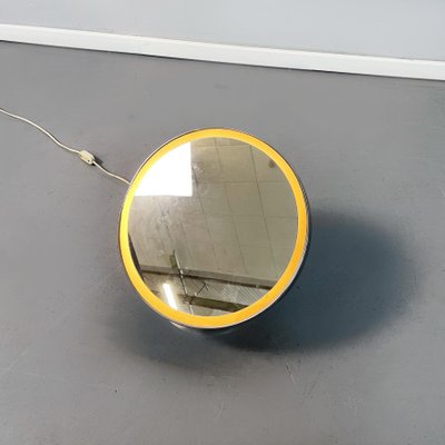 Mid-Century Italian Steel and Plastic Half Spherical Table Lamp & Mirror, 1970s-GDD-1151938