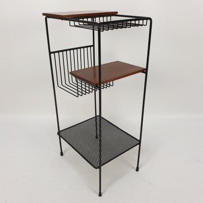 Mid-Century Italian Storage Rack in Teak and Metal, 1950s-RQL-970436