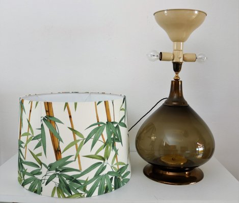 Mid-Century Italian Table Lamp in Glass with New Lampshade, 1970-VNE-1334210