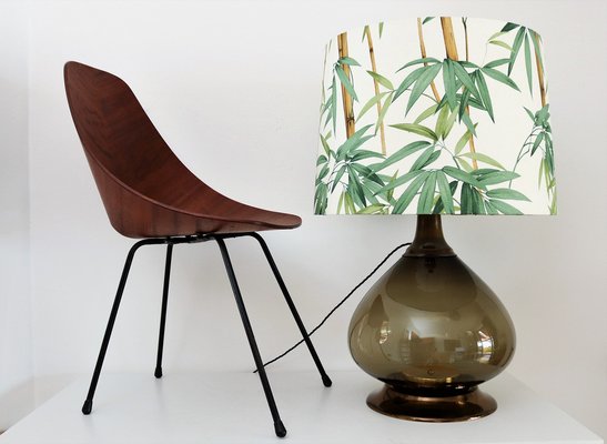 Mid-Century Italian Table Lamp in Glass with New Lampshade, 1970-VNE-1334210