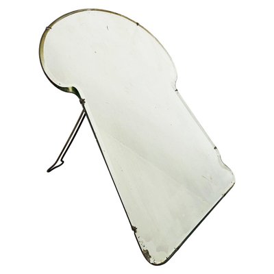 Mid-Century Italian Table Mirror in Wood and Iron from Luigi Fontana, 1950s-GDD-1251081