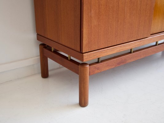 Mid-Century Italian Teak and Brass Sideboard from La Permanente Mobili Cantù, 1960s-ZYF-703490