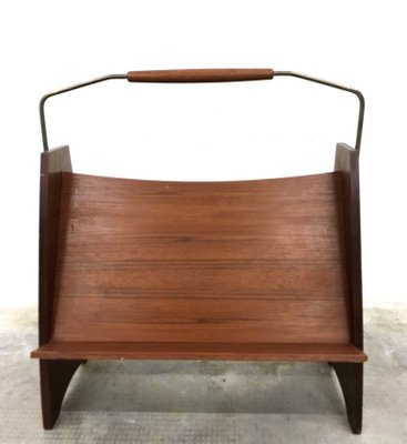 Mid-Century Italian Teak Magazine Rack, Italy, 1960s-FQG-1742735