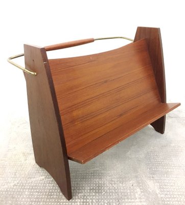 Mid-Century Italian Teak Magazine Rack, Italy, 1960s-FQG-1742735