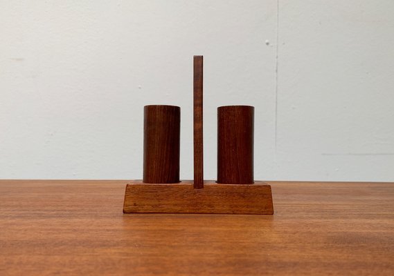 Mid-Century Italian Teak Pepper and Salt Shaker from Anri Form, Italy, Set of 3-UAH-1034972