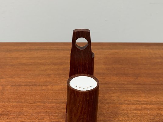 Mid-Century Italian Teak Pepper and Salt Shaker from Anri Form, Italy, Set of 3-UAH-1034972