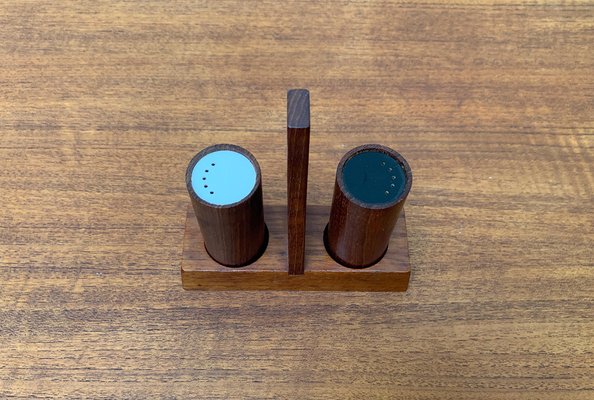 Mid-Century Italian Teak Pepper and Salt Shaker from Anri Form, Italy, Set of 3-UAH-1034972