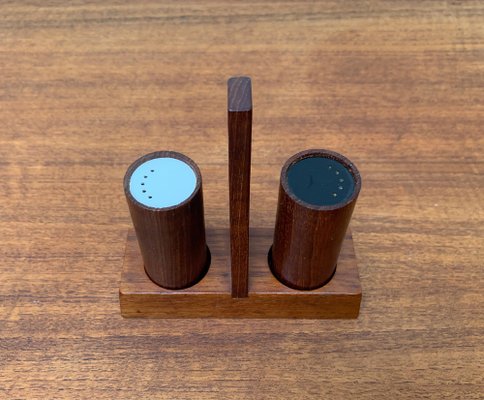 Mid-Century Italian Teak Pepper and Salt Shaker from Anri Form, Italy, Set of 3-UAH-1034972