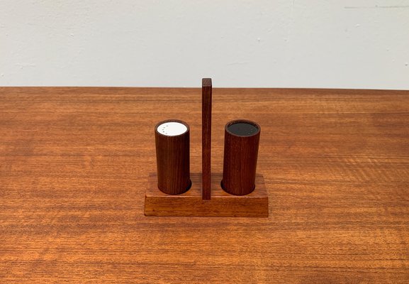 Mid-Century Italian Teak Pepper and Salt Shaker from Anri Form, Italy, Set of 3-UAH-1034972