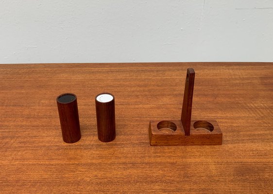 Mid-Century Italian Teak Pepper and Salt Shaker from Anri Form, Italy, Set of 3-UAH-1034972