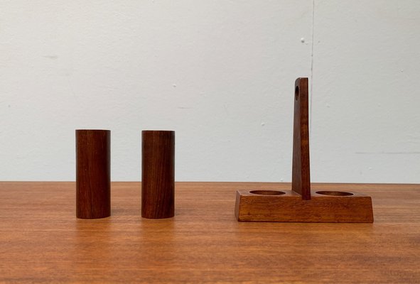 Mid-Century Italian Teak Pepper and Salt Shaker from Anri Form, Italy, Set of 3-UAH-1034972