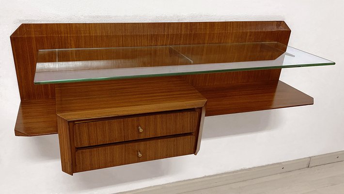 Mid-Century Italian Teakwood Floating Wall Console by Gianni Moscatelli, 1960s, Set of 2-MTX-1175431