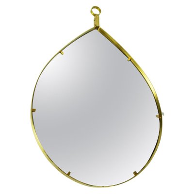 Mid-Century Italian Teardrop Wall Mirror in Brass by Gio Ponti-MH-1030229