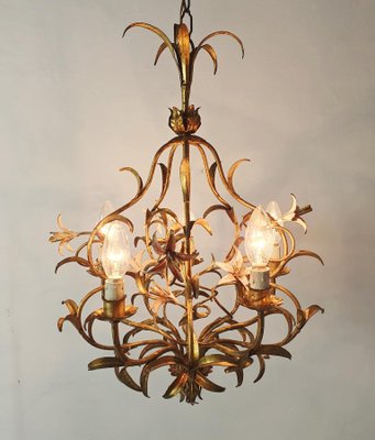 Mid-Century Italian Tole Chandelier, 1950s-FO-1726579